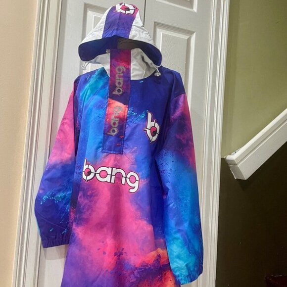 HOT PINK BLUE TIE DYE WINTERBREAKER COAT BANG ENERGY REVOLUTION SIZE M/L - Picture 8 of 16